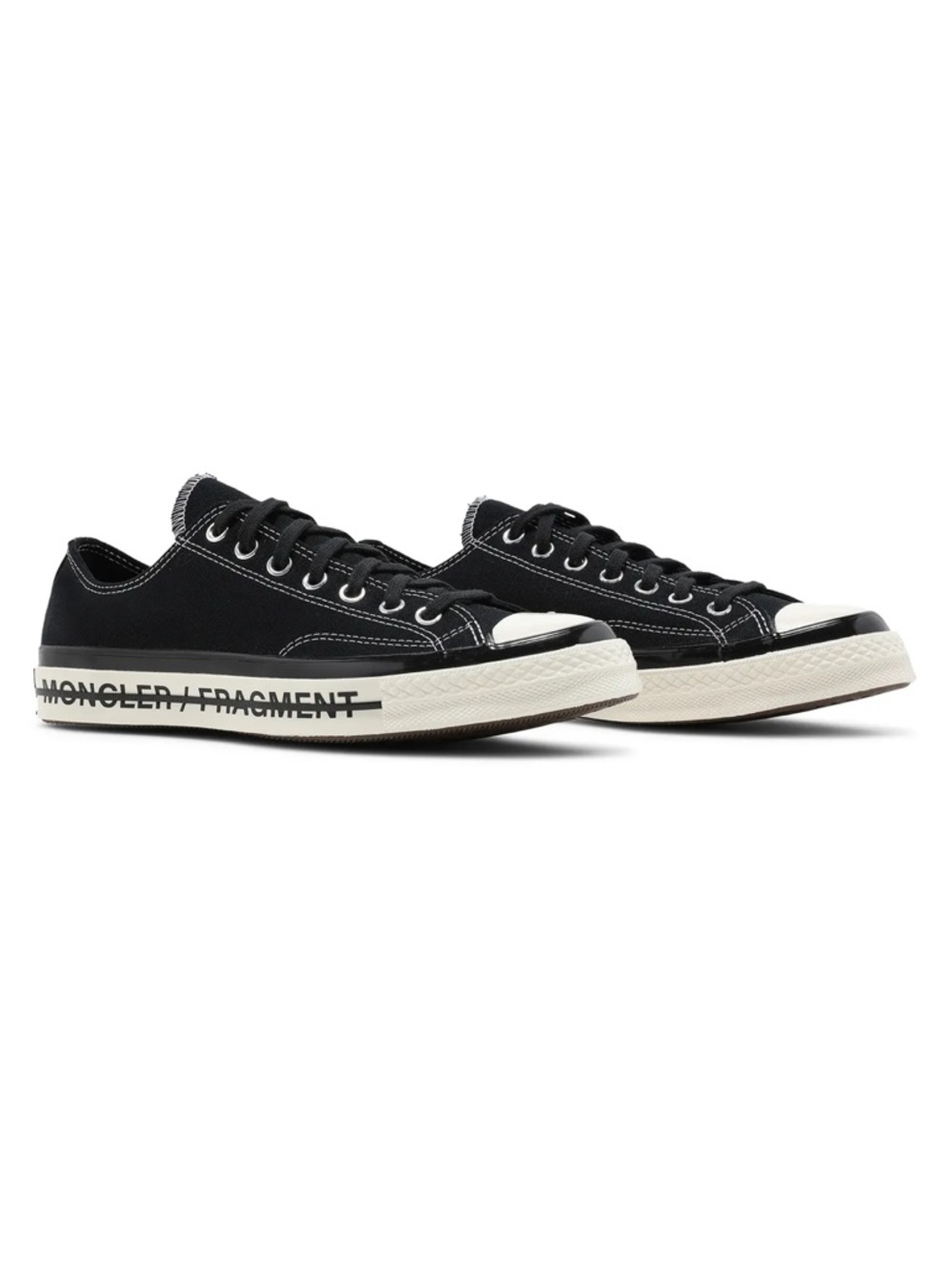 FRAGMENT DESIGN x MONCLER x CONVERSE UNISEX SNEAKERS, US MENS 9/WOMENS 11, BLACK